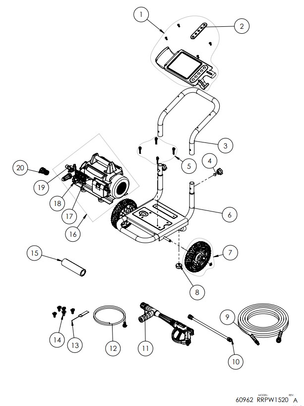 ROCK RIVER Model RRPW1520 60962 replacement parts